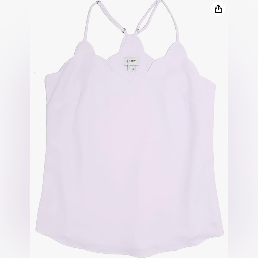JCrew Factory Scalloped Crepe Cami, size 6, vintage lilac